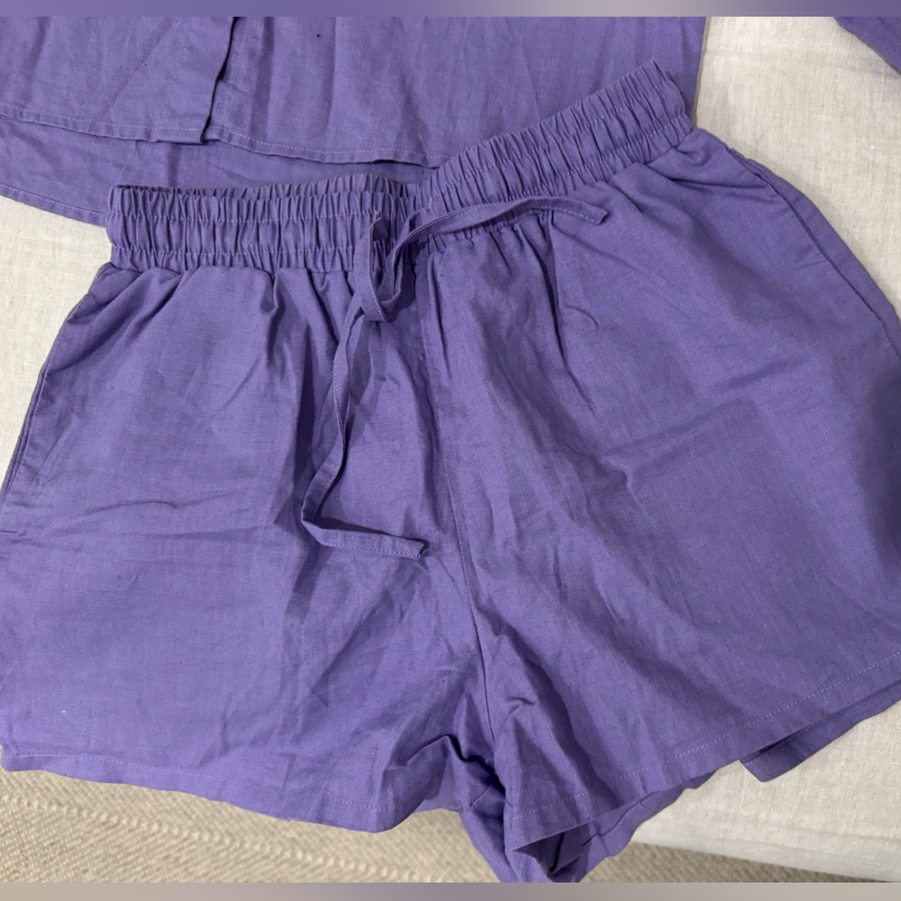 Red Sky Women's Linen Set (shirt & shorts) - XS - Picture 3 of 5